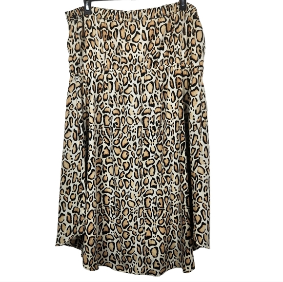 Lane Bryant Cheetah Leopard Animal Print Strapless Hi Lo Pocket Dress Size 22/24 - Picture 5 of 11